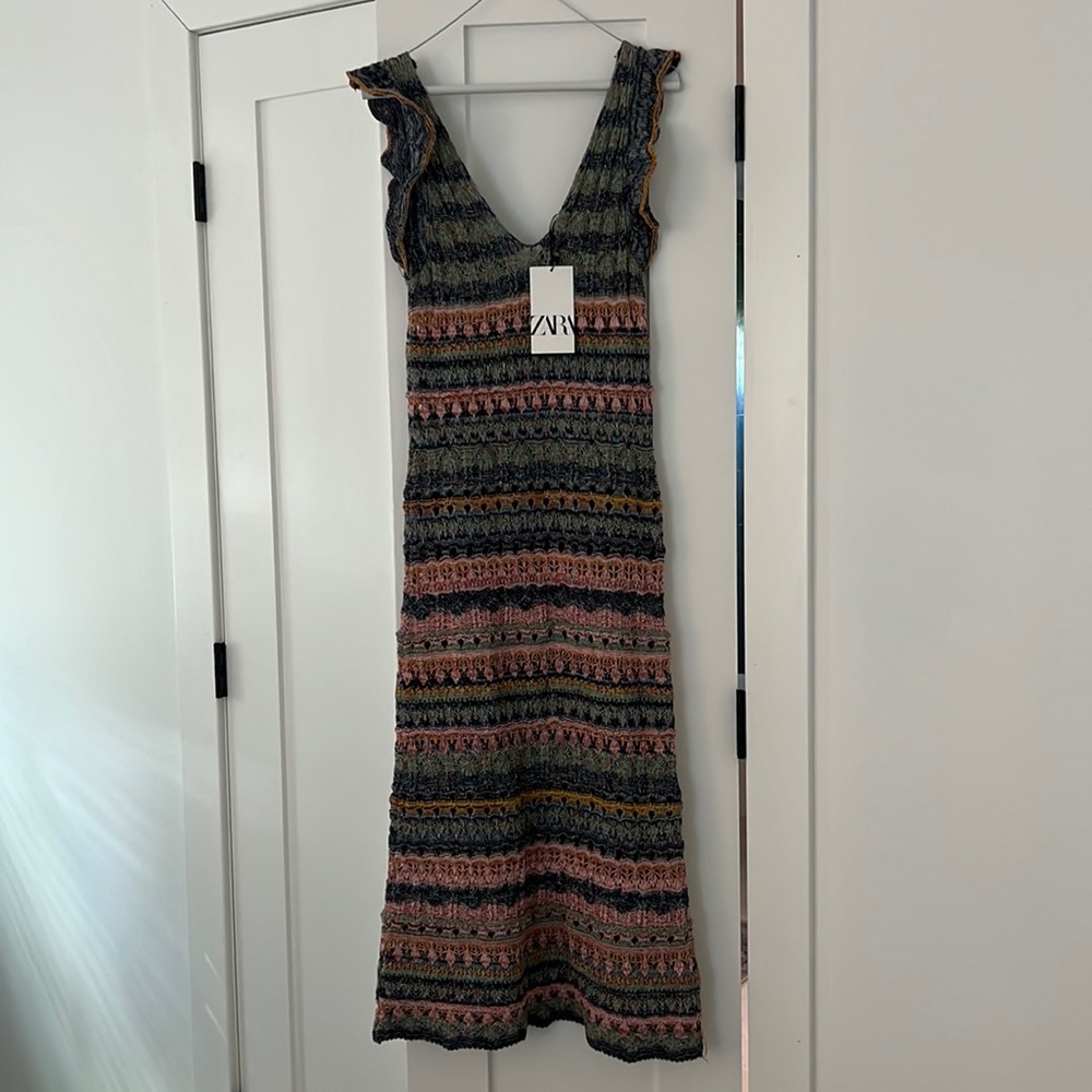 Zara Multicolor Knit Dress. NWT